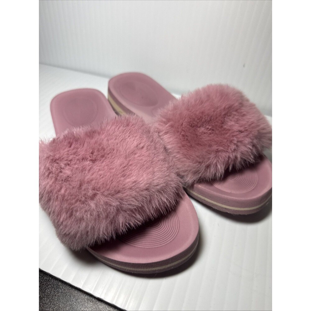 Pink Coface Fuzzy Slides 8-8.5